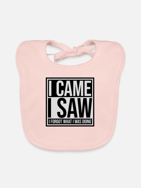 I came saw forget - Organic Baby Bibs - rose - Front