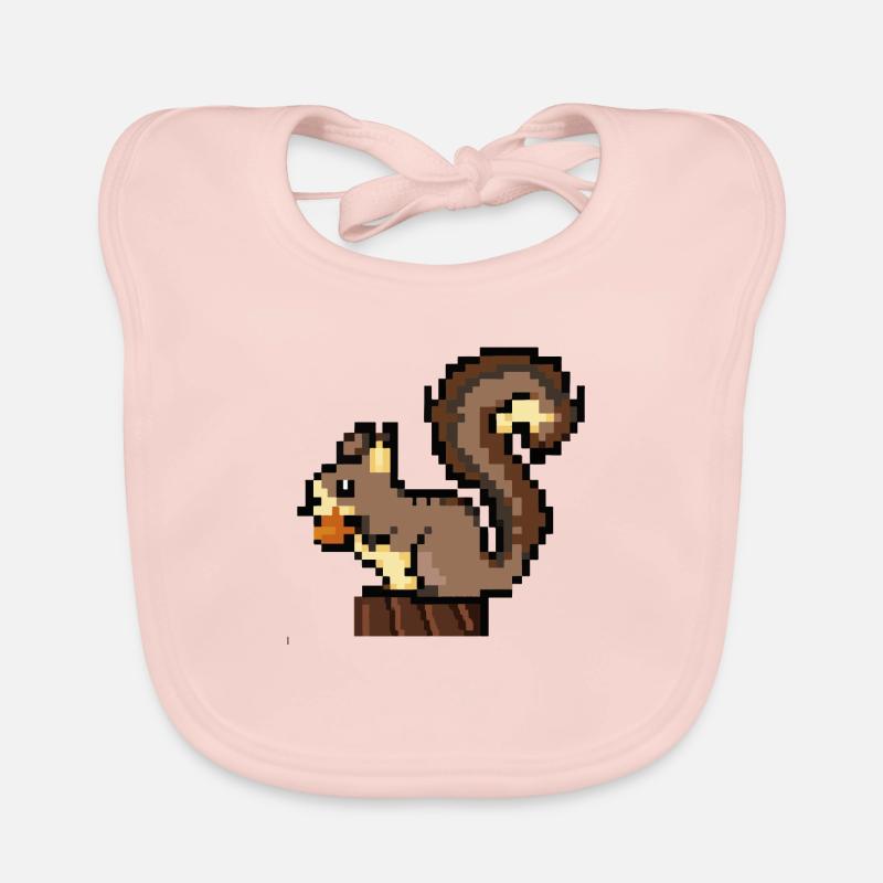 Squirrel Pixel Art Idée cadeau Bavoir bio Bébé