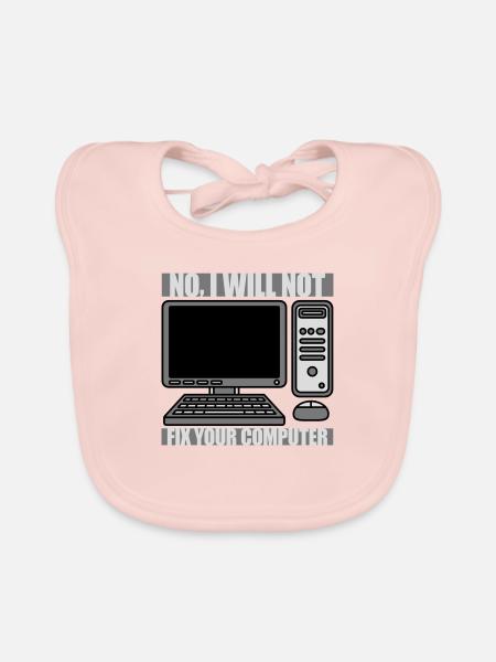 Ne pas réparer votre ordinateur - Bavoir bio Bébé - rose - Devant