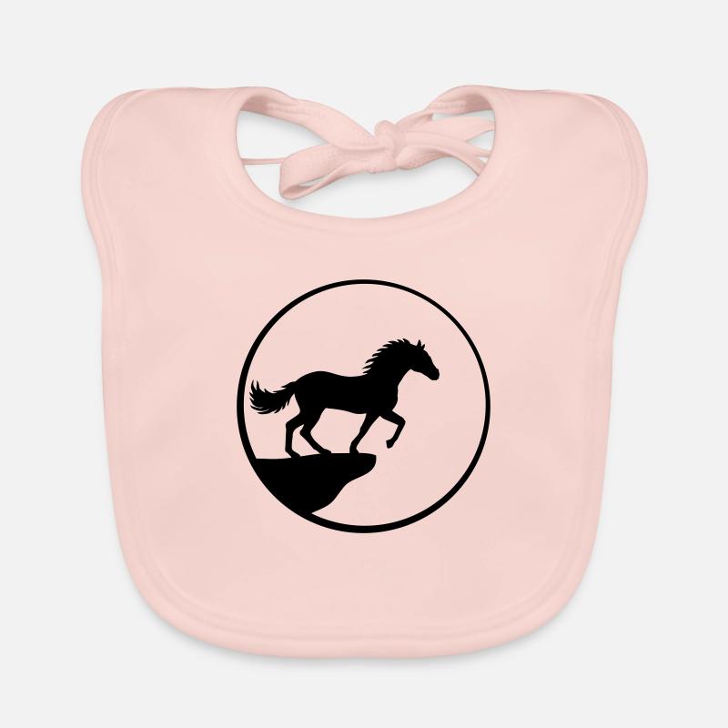 Klippe Mond Stehendes Pferd Baby Bio-Lätzchen