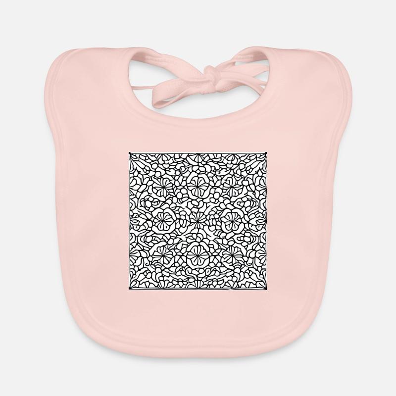 Floral black and white pattern Organic Baby Bibs