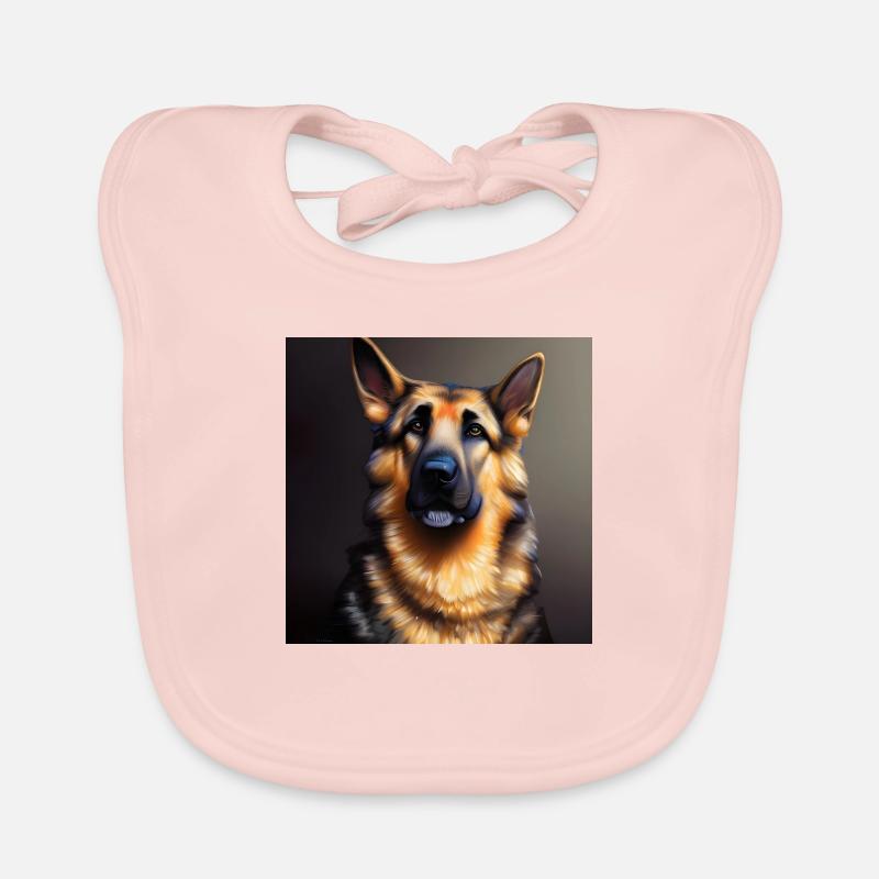 German Shepherd artwork Organic Baby Bibs