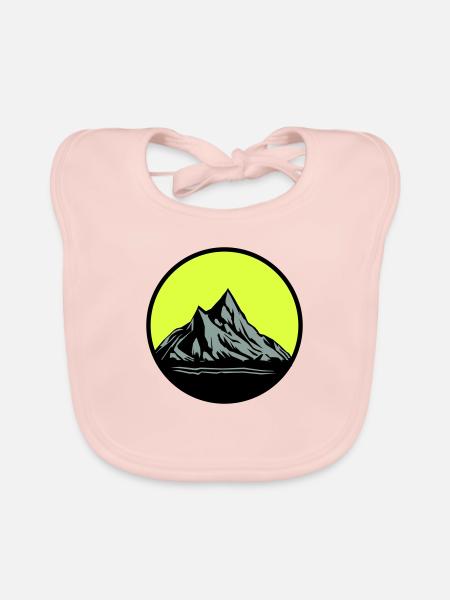 Mountains - Baby Bio-Lätzchen - Rose - Vorne