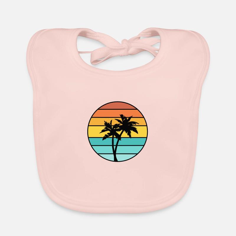 Retro Palm Trees Baby Bio-Lätzchen