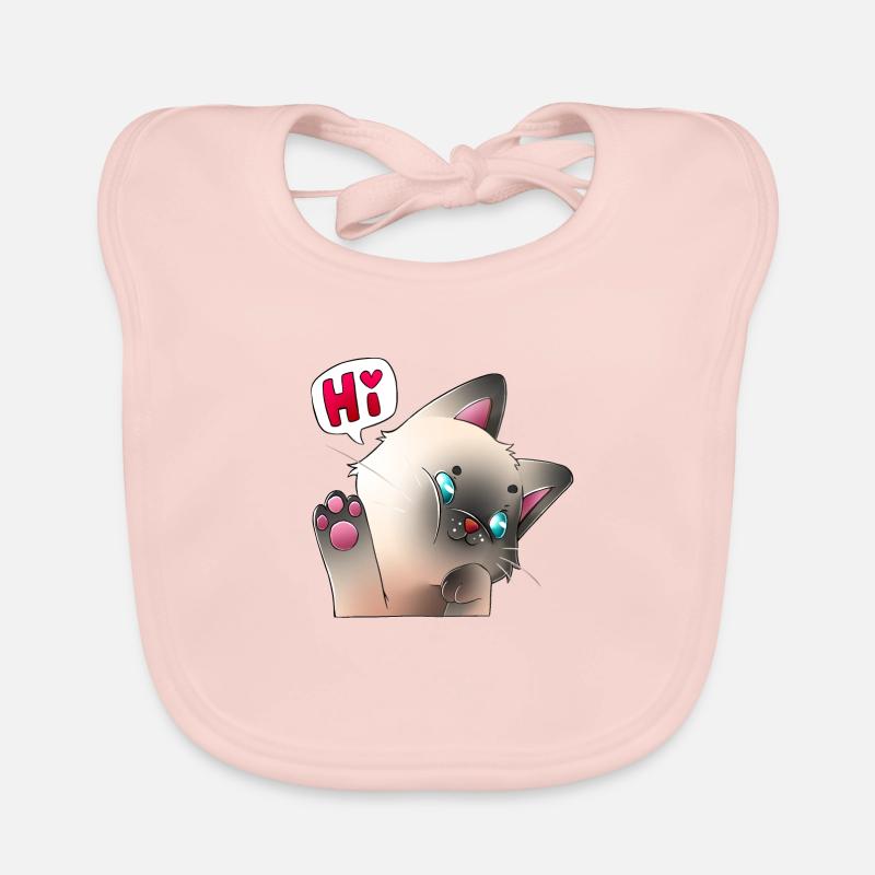 Cuddly hello cat Organic Baby Bibs