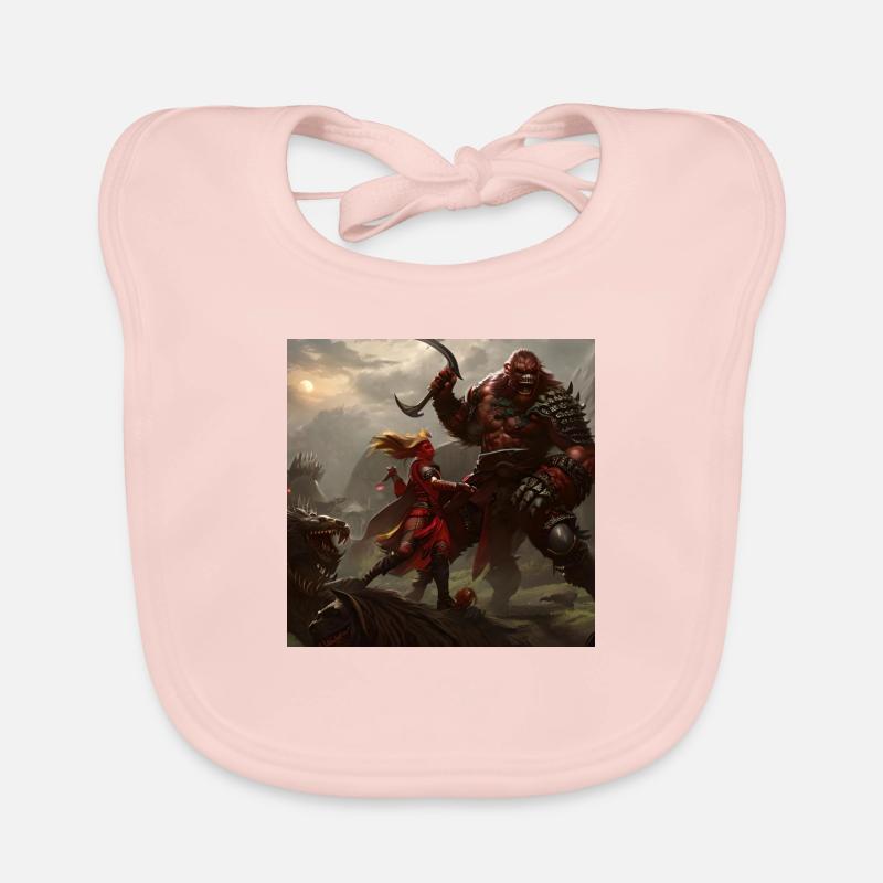Orc vs. Woman Organic Baby Bibs