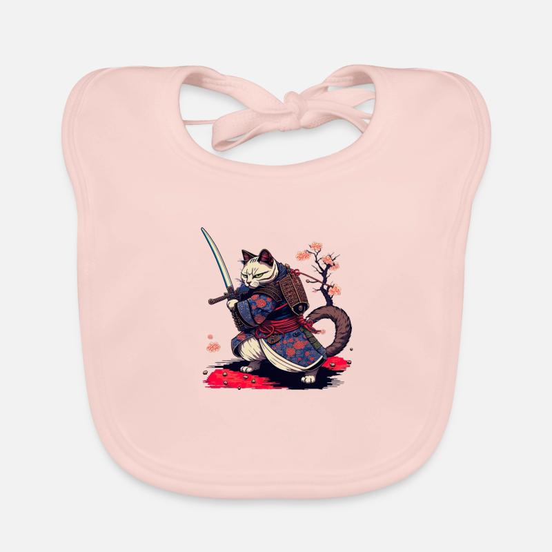 chat samouraï Bavoir bio Bébé
