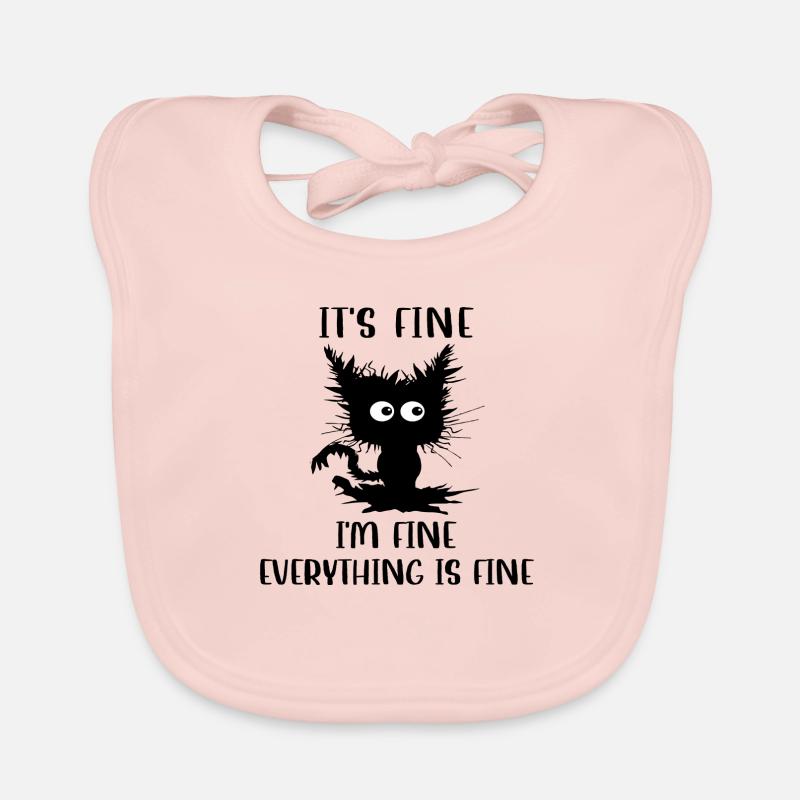 It ́s Fine I ́m Fine Everything is Fine - Organic Baby Bibs - rose