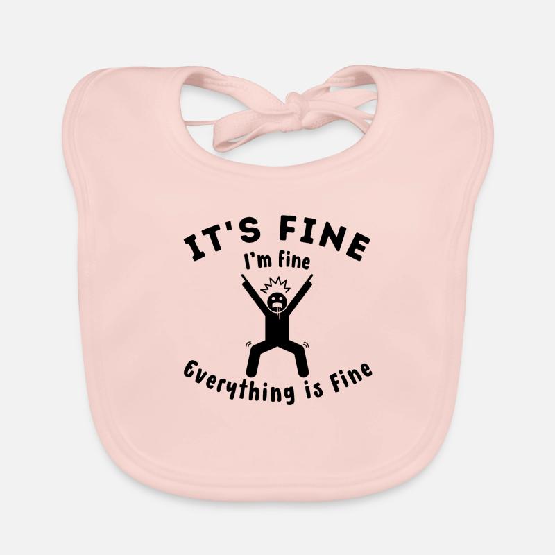 "It's fine" everything is fine original gift idea Organic Baby Bibs
