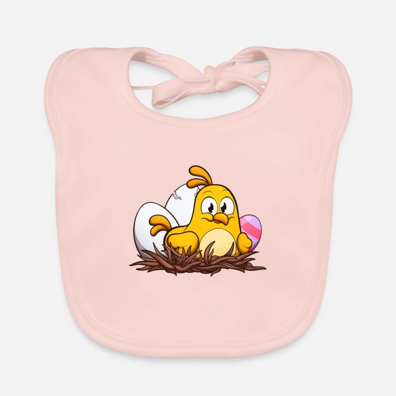 Mignon petit poussin de Pâques dans le nid Bavoir bio Bébé