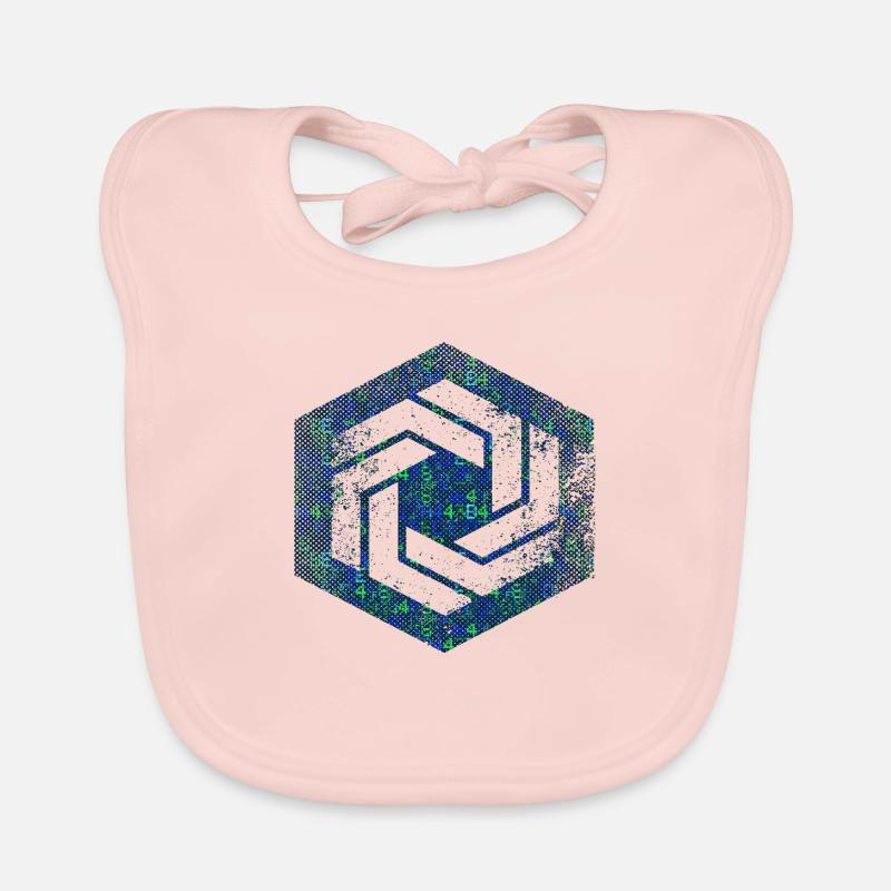 hexagon programming programmer coding geometric Organic Baby Bibs