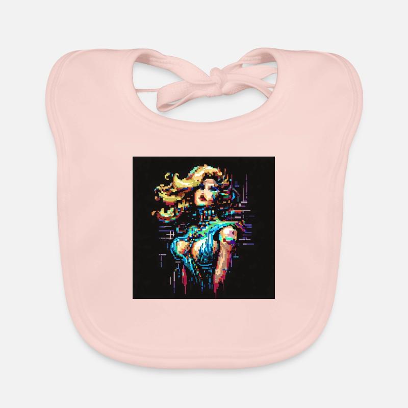 Fille techno [pixel art] Bavoir bio Bébé
