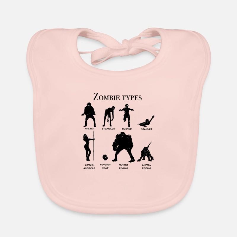 Zombie types chart Organic Baby Bibs