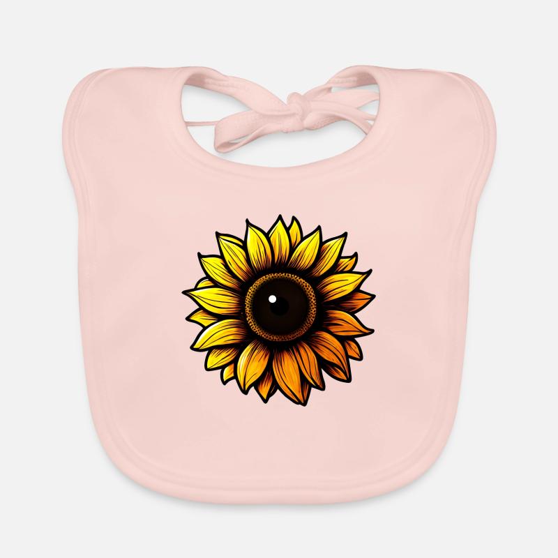 Tournesol - Bavoir bio Bébé - rose