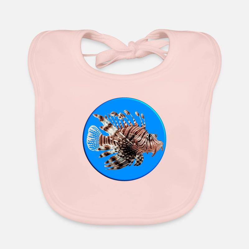 The lionfish feeds on small fish Organic Baby Bibs