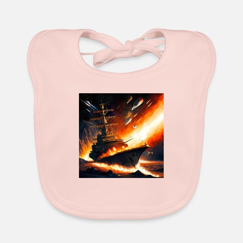 Vaisseau de combat dans l’espace volcan Bavoir bio Bébé