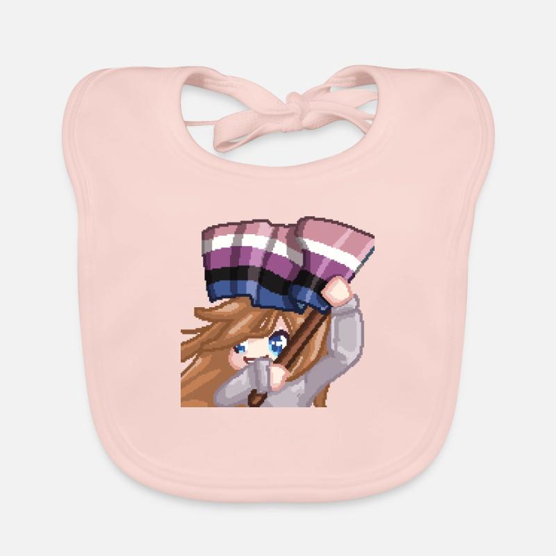 Pillowg1rl Emote mit Lesbianflagge Baby Bio-Lätzchen