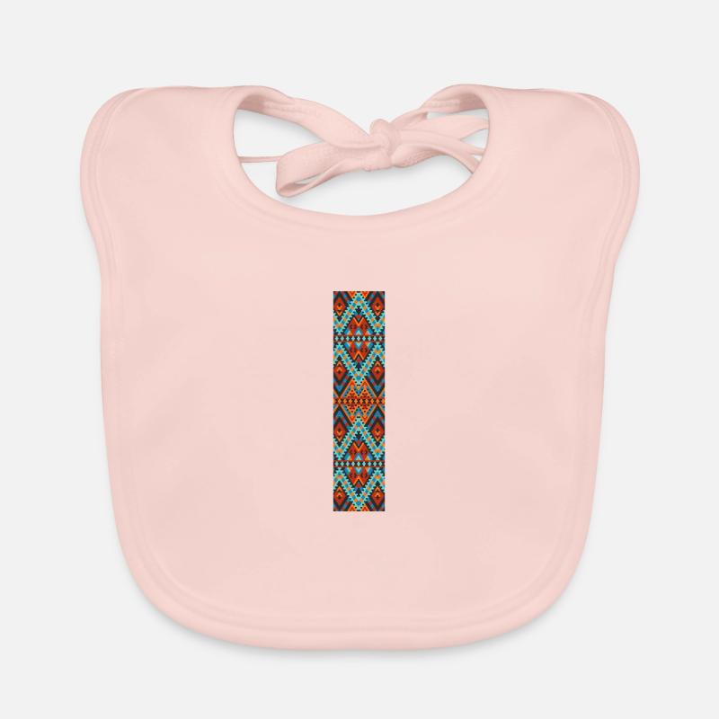 Buchstabe I- Boho-Design, buntes Monogramm Baby Bio-Lätzchen