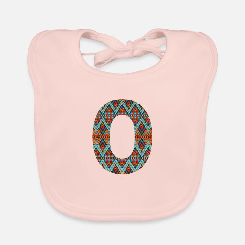 Letter O- boho design, Colorful monogram Organic Baby Bibs