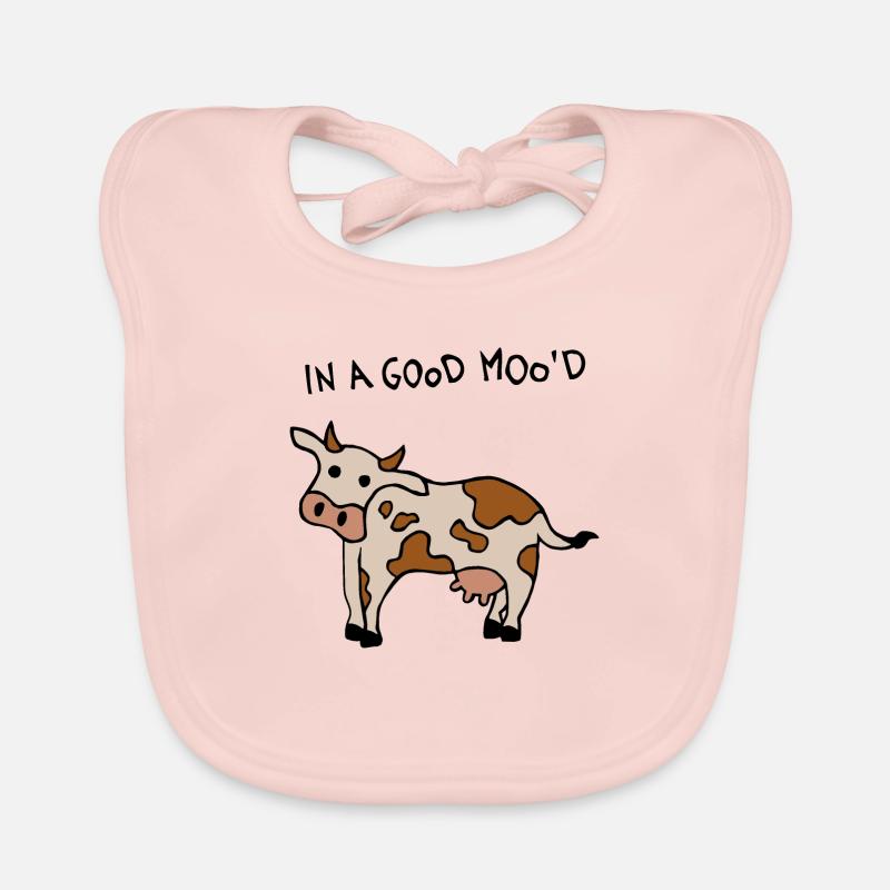 Vache de bonne humeur - Bavoir bio Bébé - rose