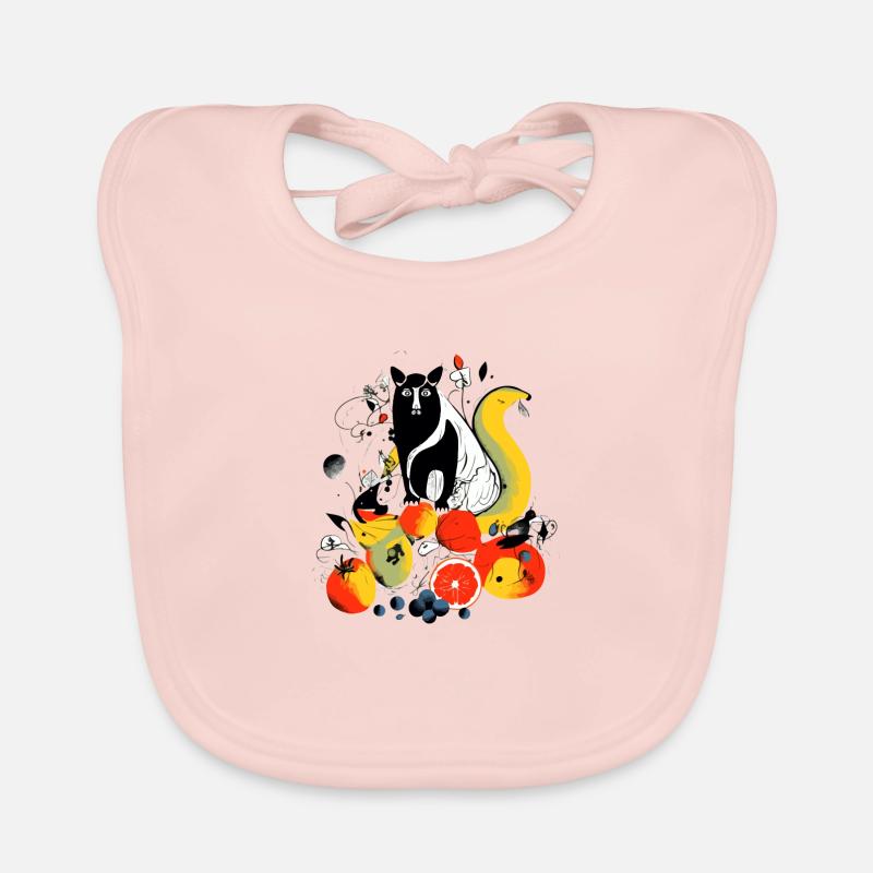 Eddy the Fruit Cat Organic Baby Bibs
