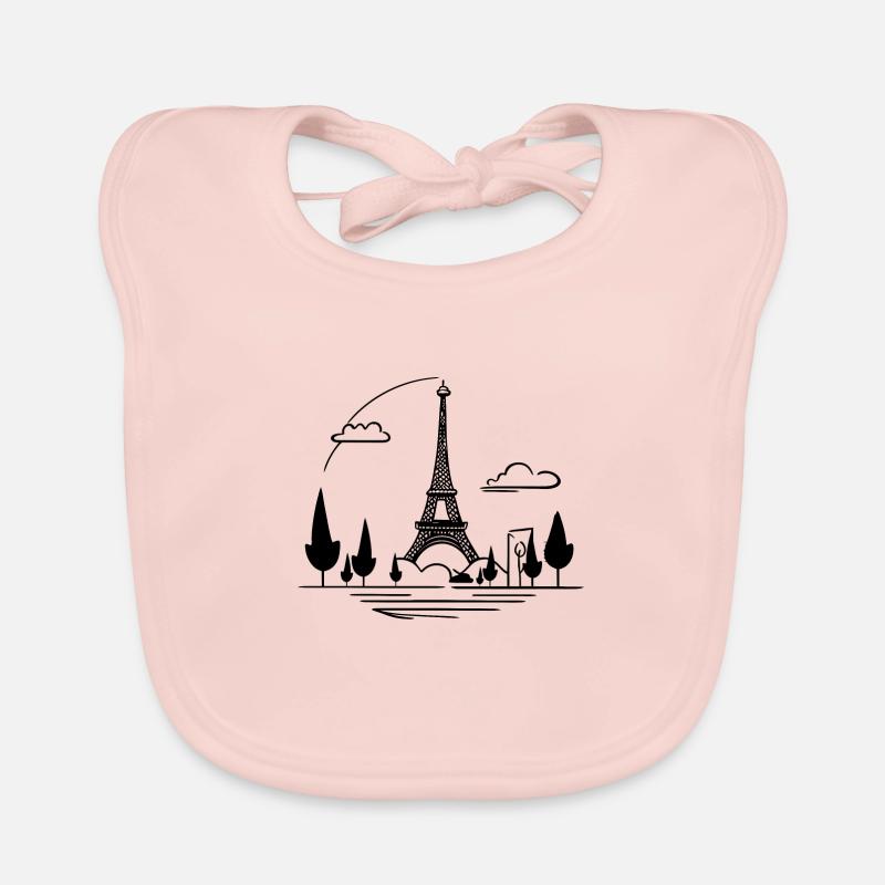 Eiffel tower Organic Baby Bibs