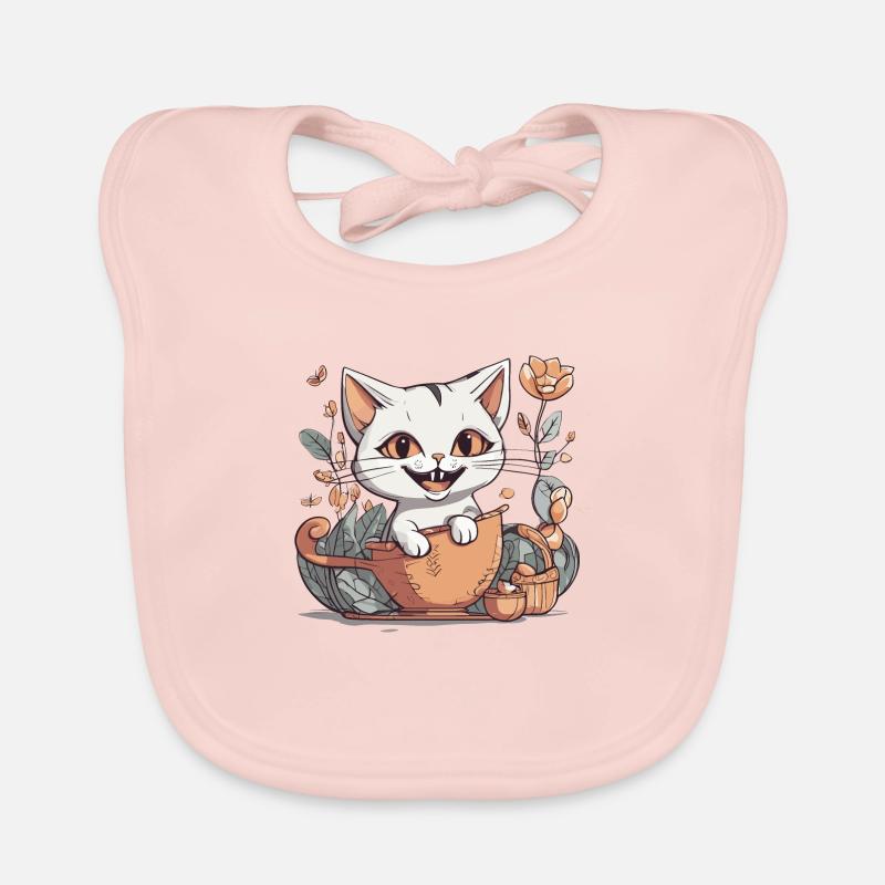 Cat in a pot Organic Baby Bibs