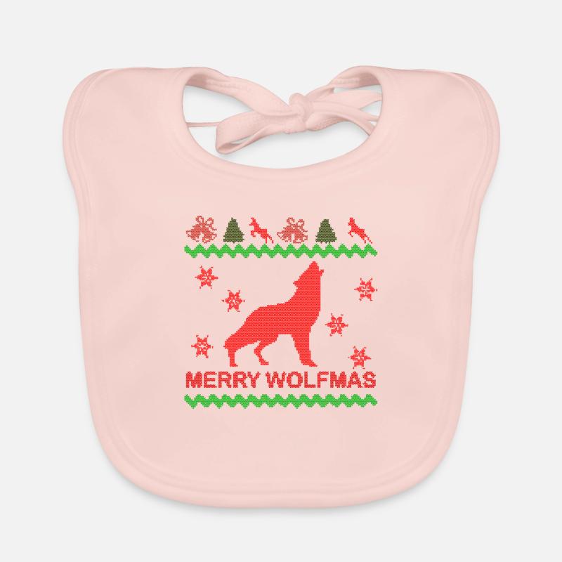 Merry Wolfmas Wolf Pull de Noël Moche Bavoir bio Bébé