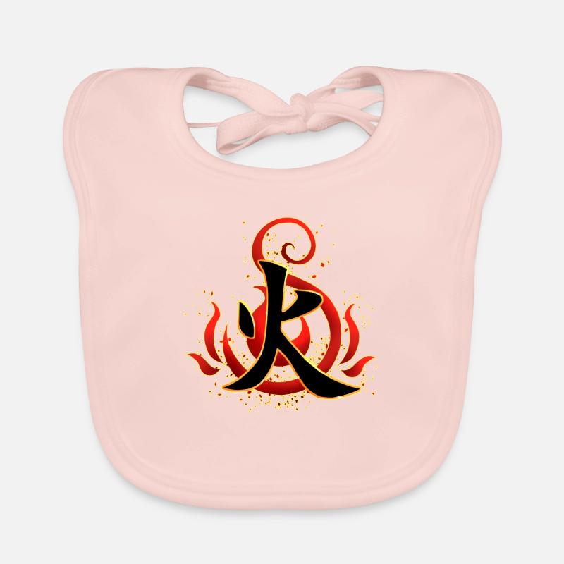 Kanji Feu - Bavoir bio Bébé - rose