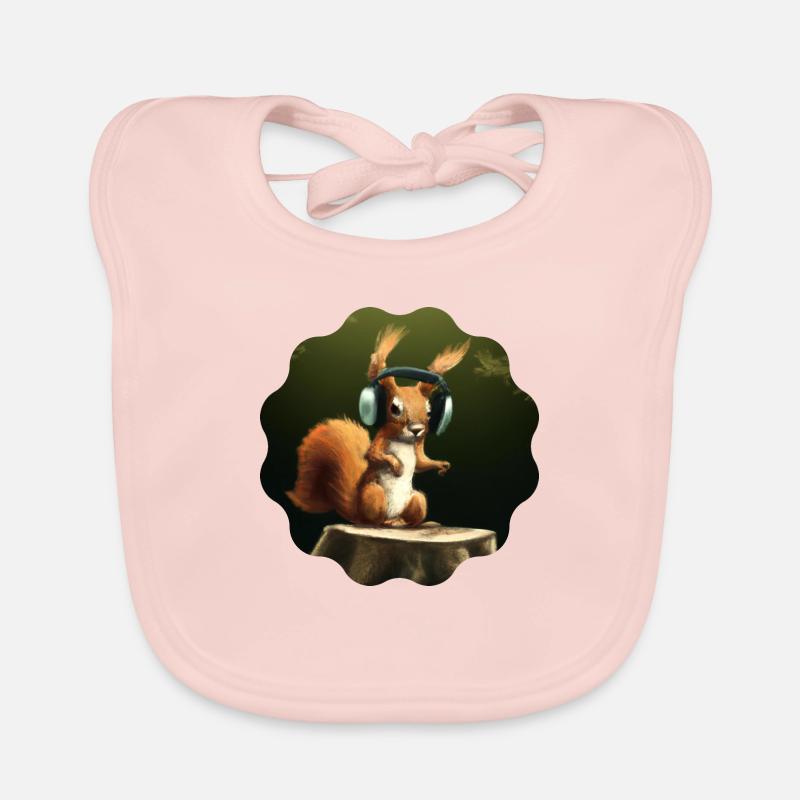 DJ Eichhörnchen Baby Bio-Lätzchen