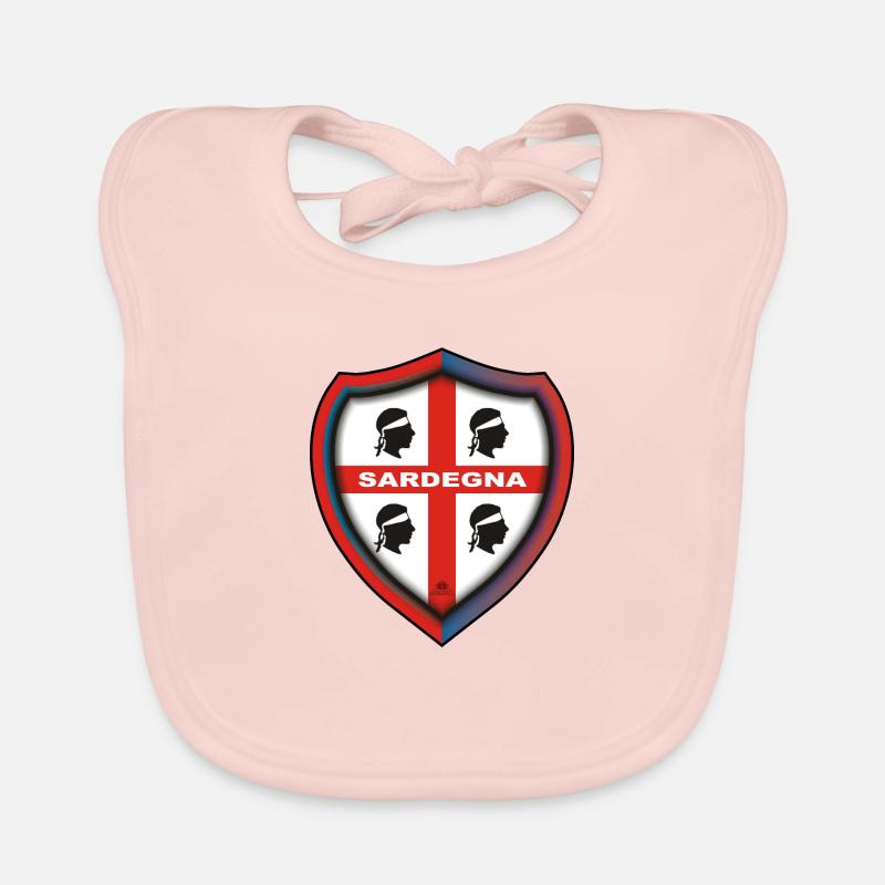 Sardegna distintivo 4 mori rosso e blue Bavaglino ecologico per neonato