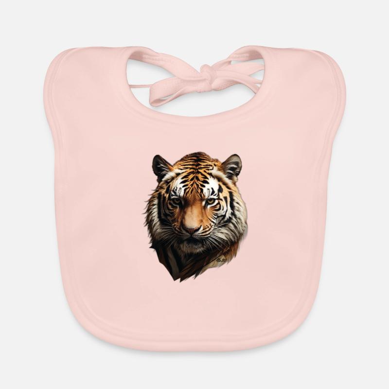 Tiger AI generiert by e30 - Baby Bio-Lätzchen - Rose