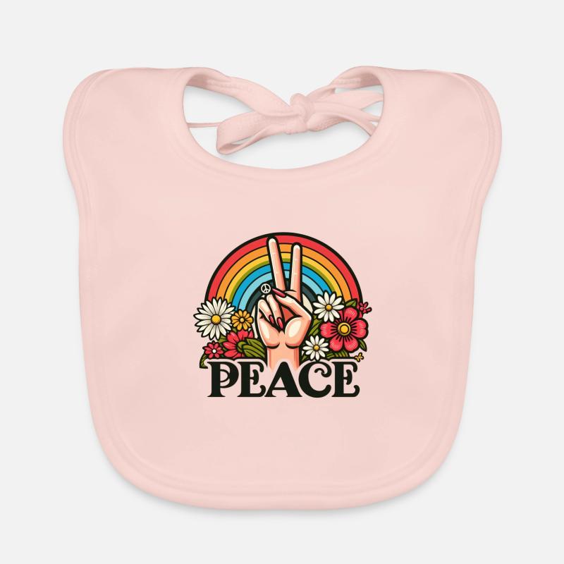 Friedenszeichen Baby Bio-Lätzchen