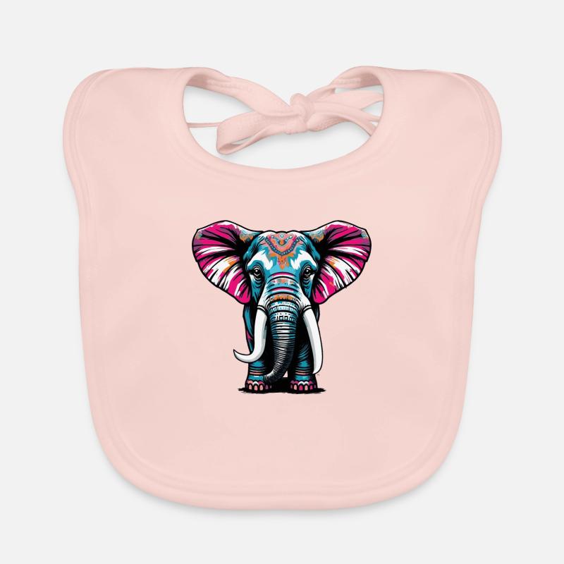 Colorful Elephant Organic Baby Bibs
