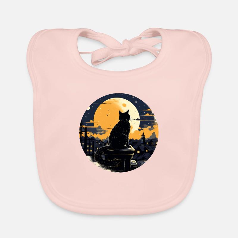 Midnight cat Organic Baby Bibs