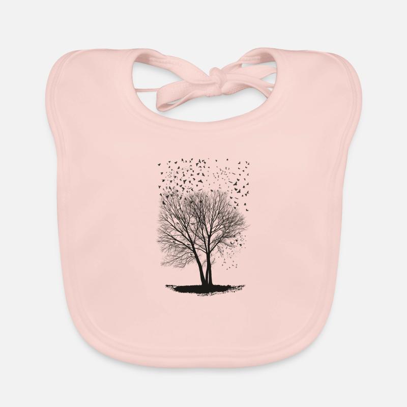 Ravens on a Poplar trees2 Baby Bio-Lätzchen