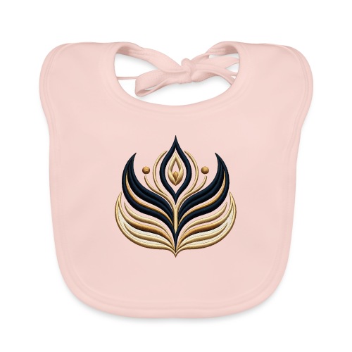 Golden Flame Embroidery Tee - Organic Baby Bibs