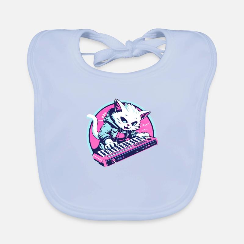 Synth Cat Flashy Bavoir bio Bébé