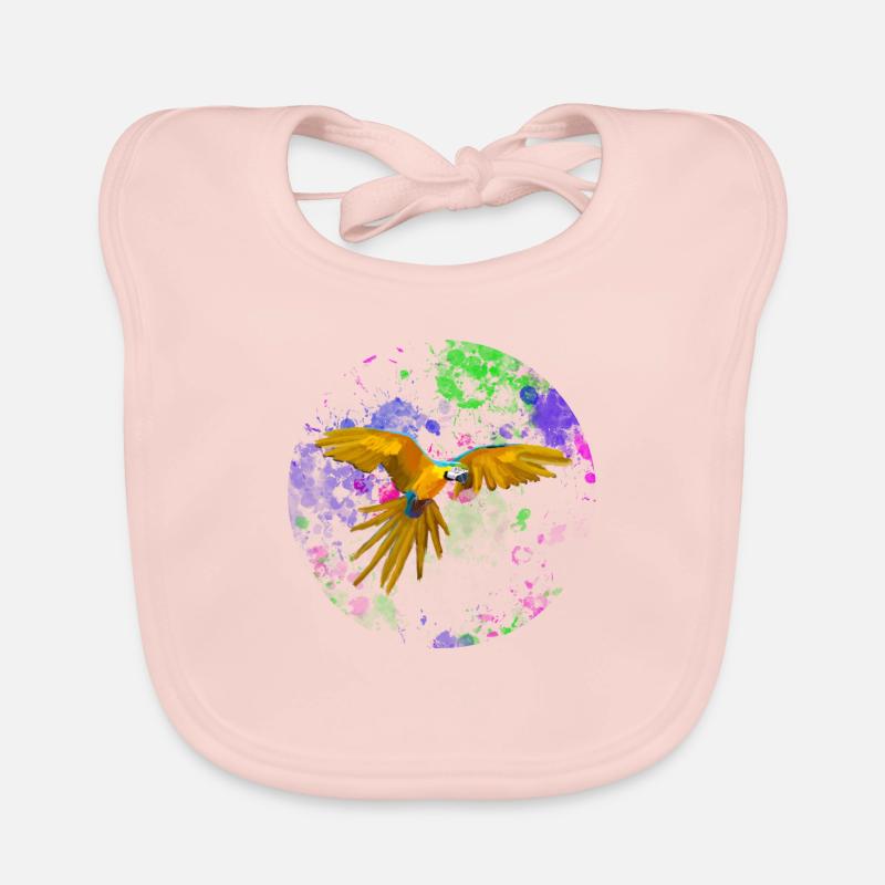 Macaw flight before paint splashes Organic Baby Bibs