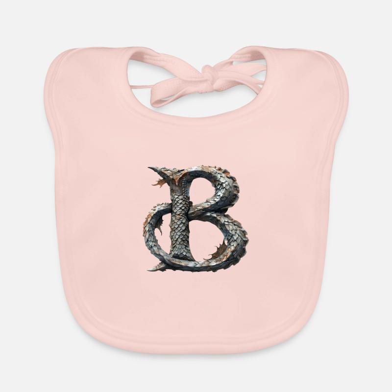 Lettre « B » en forme de dragon. Bavoir bio Bébé