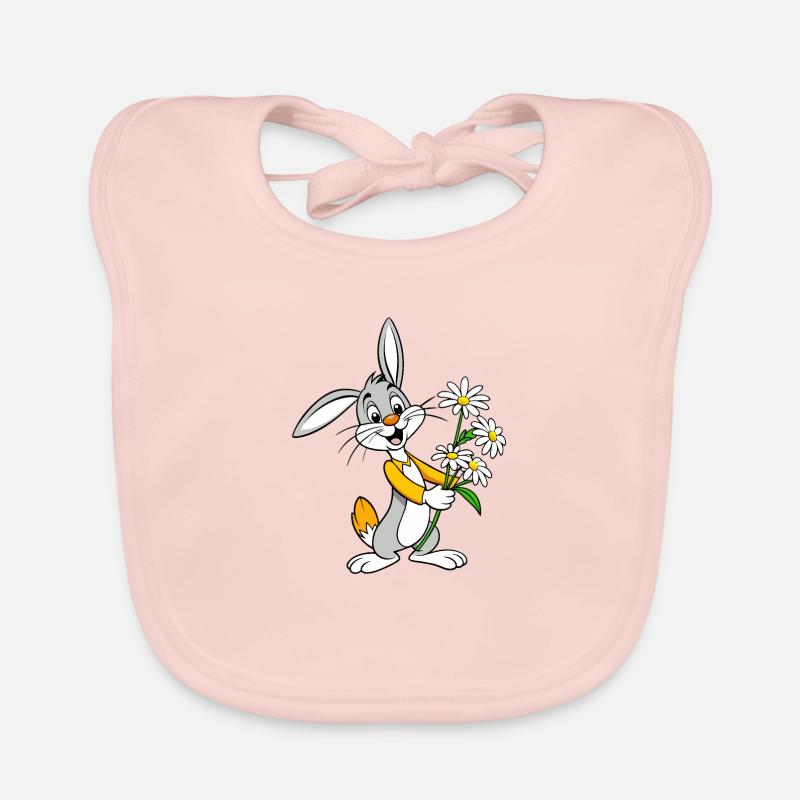 Jubilant Jackrabbit with Chamomile Bouquet Organic Baby Bibs