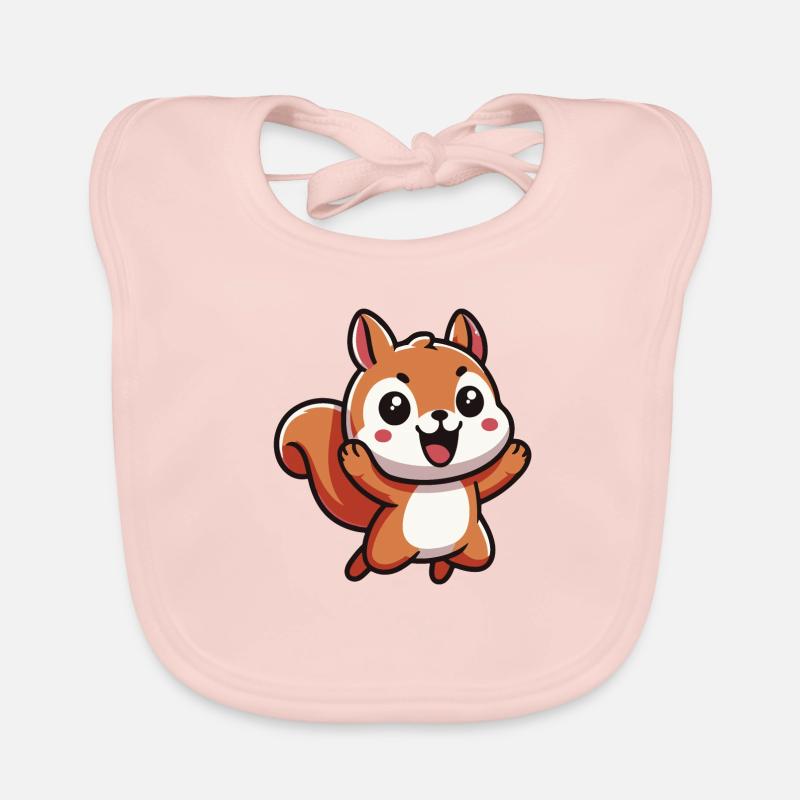 Nutty Das glückliche Kawaii-Eichhörnchen Baby Bio-Lätzchen