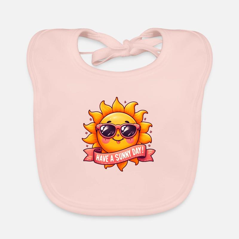 Cool sunshine “have a sunny day!” Organic Baby Bibs