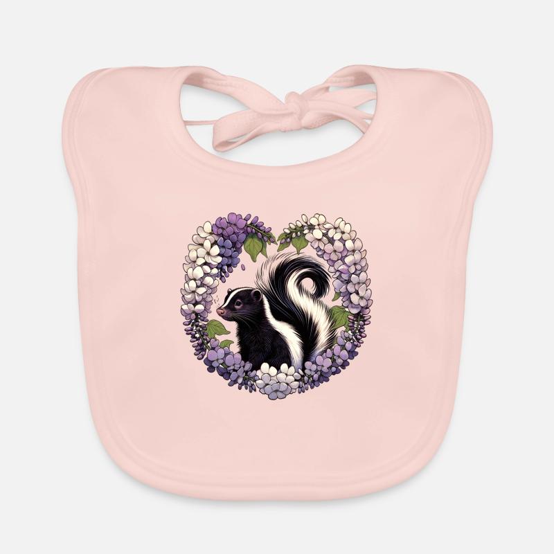 Spring Skunk Lilacs Organic Baby Bibs