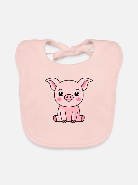 Schwein - Baby Bio-Lätzchen - Rose