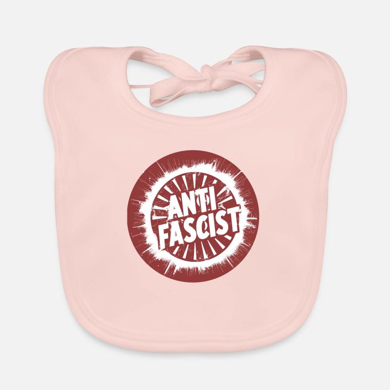 Antifascist Circle Red Left Communist Organic Baby Bibs
