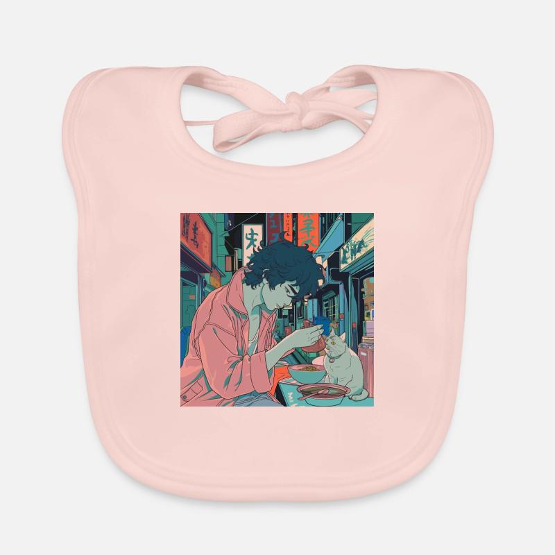 Années 80 Anime Guy Calmant Impression de mode de haute qualité Bavoir bio Bébé