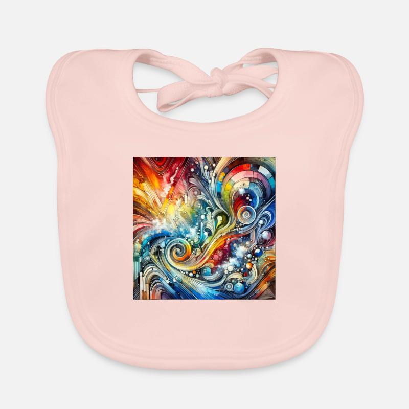 Dynamic Spectrum - Abstract Painting Organic Baby Bibs