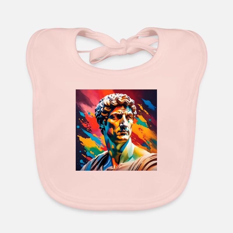 Michelangelo David coloured Organic Baby Bibs