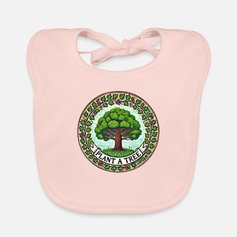 Planter un arbre - Bavoir bio Bébé - rose